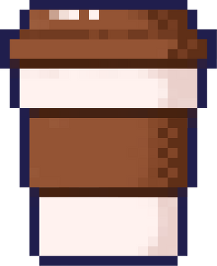 Coffee cup pixel illustration