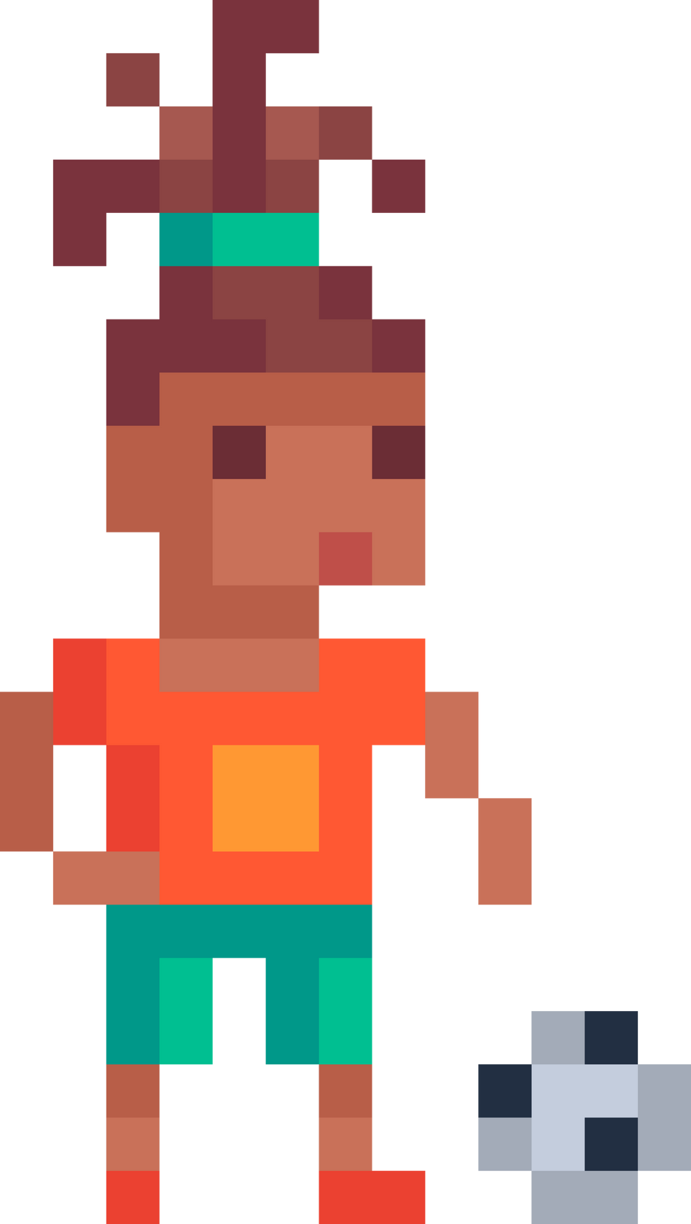 Soccer player. Pixel art character